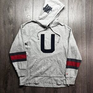 Undefeated Mens Medium Heather Gray Pullover Hoodie Varsity U Logo Streetwear